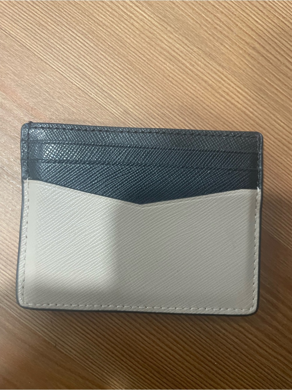 kate spade Two-Tone Leather Card Case in Black & Cream - Picture 2 of 4
